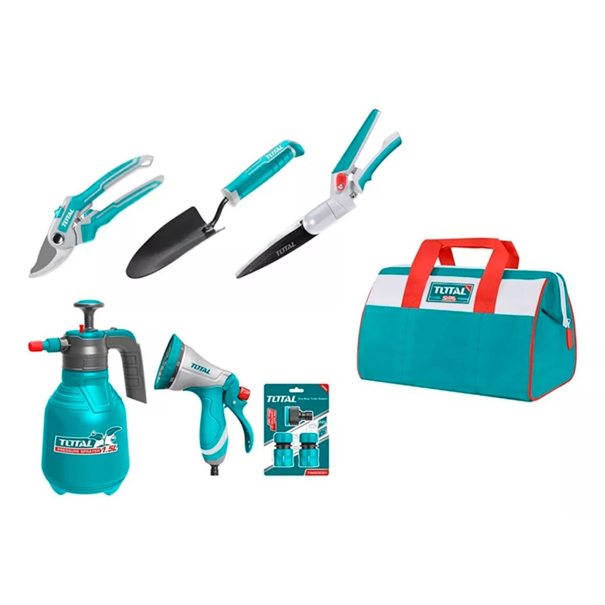TOTAL TOOLS - Kit Juego Herramientas De Jardín 7 Piezas Total Tos23048