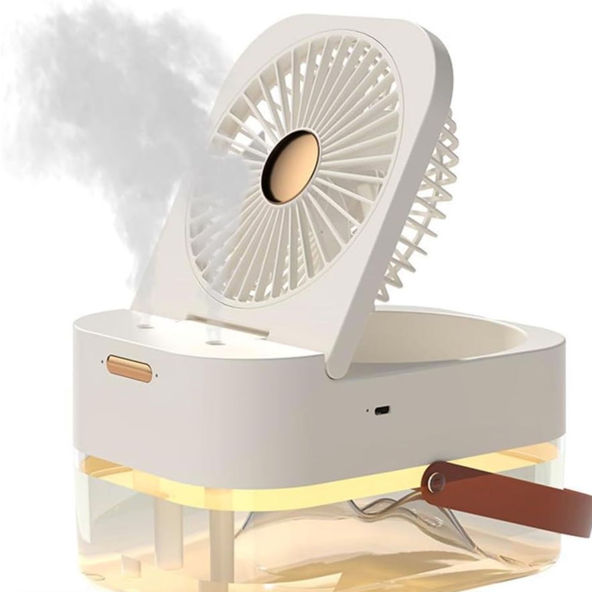 GENERICO - Ventilador Humidificador de Doble Pulverización con Luz Nocturna 12 Esencias