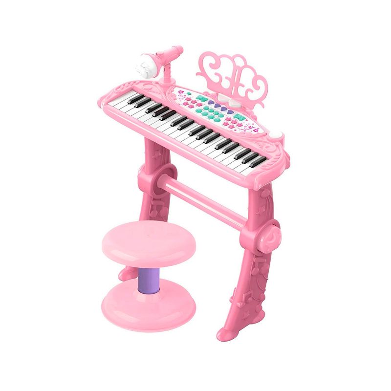 MUNDO ONLINE - Piano Juguete Teclado Infantil Con Micrófono Y Taburete