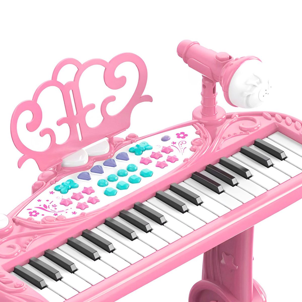 MUNDO ONLINE - Piano Juguete Teclado Infantil Con Micrófono Y Taburete