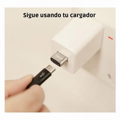 Imagen 2 del producto Adaptador Cable Lightning USB-C a USB-A para Cargador iPhone 16 15 14
