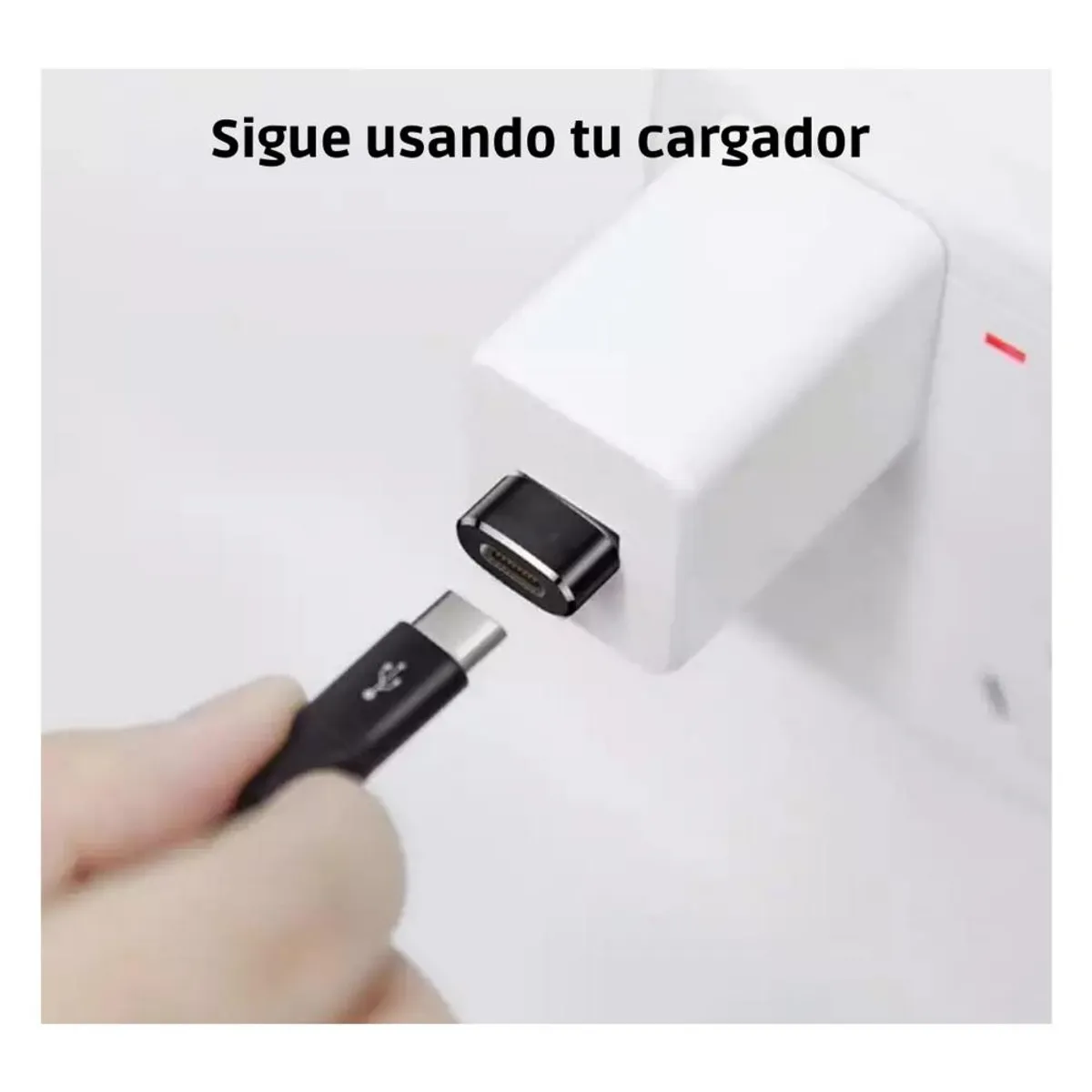 GAOR - Adaptador Cable Lightning Usb-c A Usb Cargador iPhone 14 13 - Negro