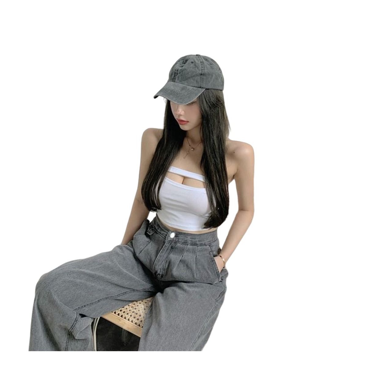 GARSIL - Polera Sin Tirantes Corta - Peto - Crop Top Para Mujer