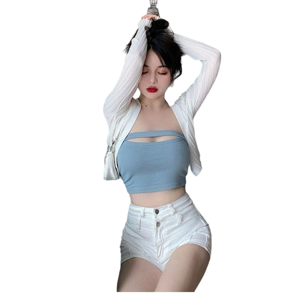 GARSIL - Polera Sin Tirantes Corta - Peto - Crop Top Para Mujer