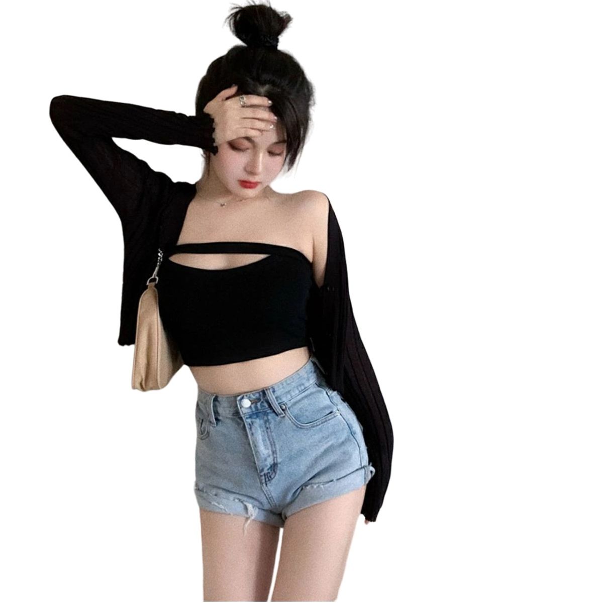 GARSIL - Polera Sin Tirantes Corta - Peto - Crop Top Para Mujer