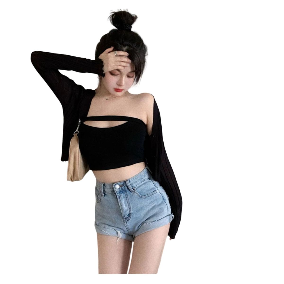 GARSIL - Polera Sin Tirantes Corta - Peto - Crop Top Para Mujer