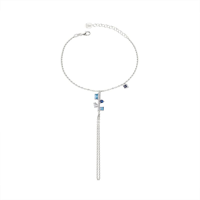 JB JOYAS BARON - Pulsera de Plata Esterlina 925 Anillo Piedras