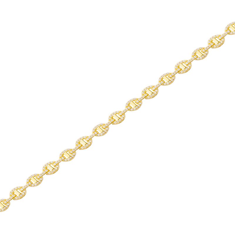 JB JOYAS BARON - Pulsera Plata Esterlina 925 Eslabones Circonita Revestido