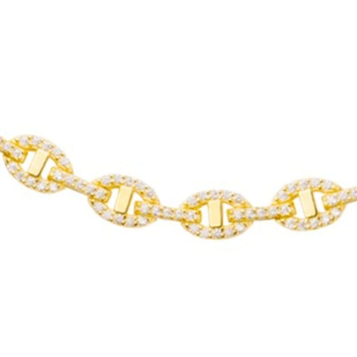 JB JOYAS BARON - Pulsera Plata Esterlina 925 Eslabones Circonita Revestido