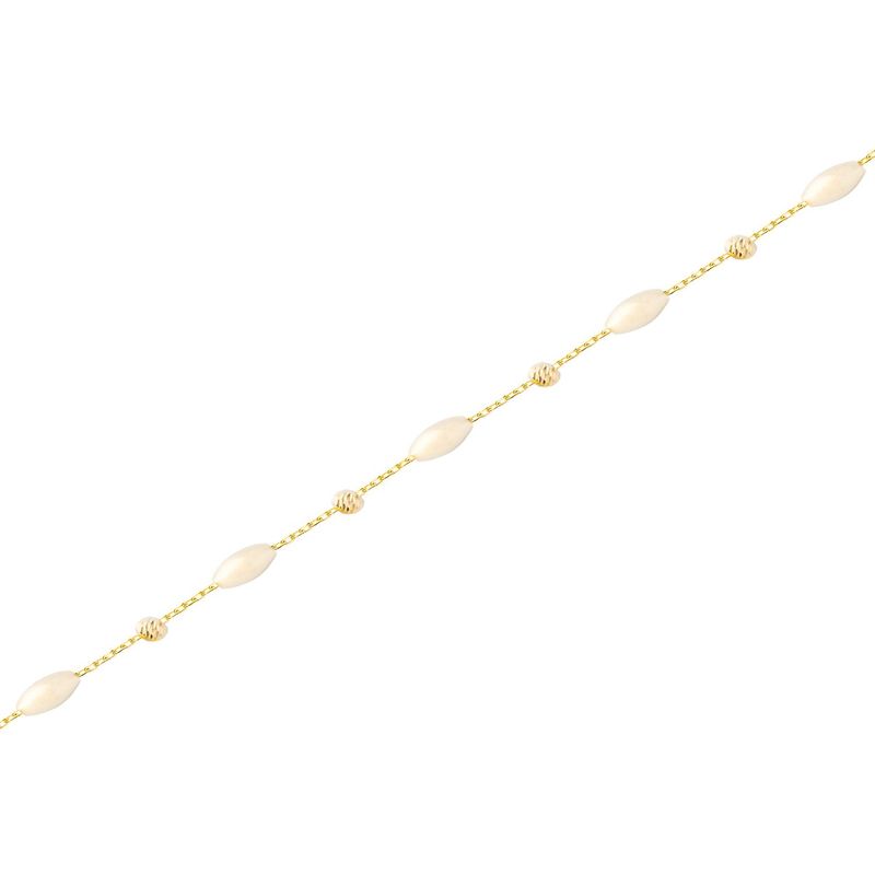 JB JOYAS BARON - Pulsera Plata Esterlina 925 Bolita Facetada Revestido Oro 18kt