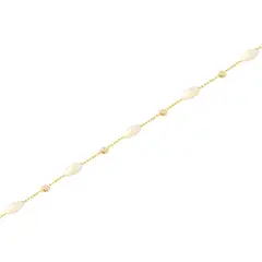JB JOYAS BARON - Pulsera Plata Esterlina 925 Bolita Facetada Revestido Oro 18kt