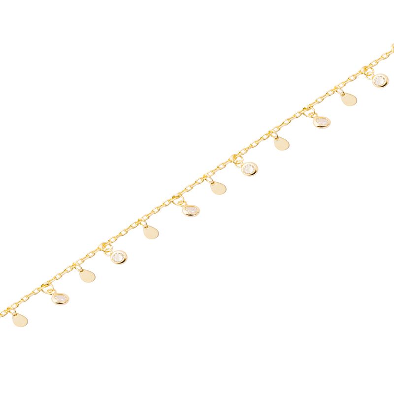JB JOYAS BARON - Pulsera Plata Esterlina 925 Gotas Circonita Revestido