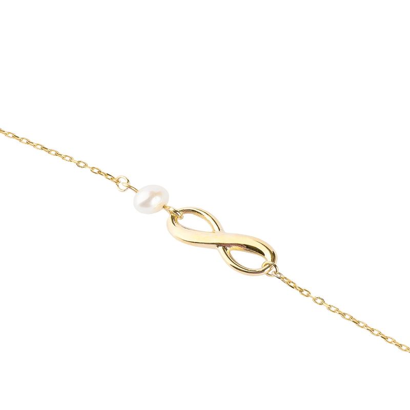 JB JOYAS BARON - Pulsera Oro Amarillo 18kt Infinito Perla Cultivada