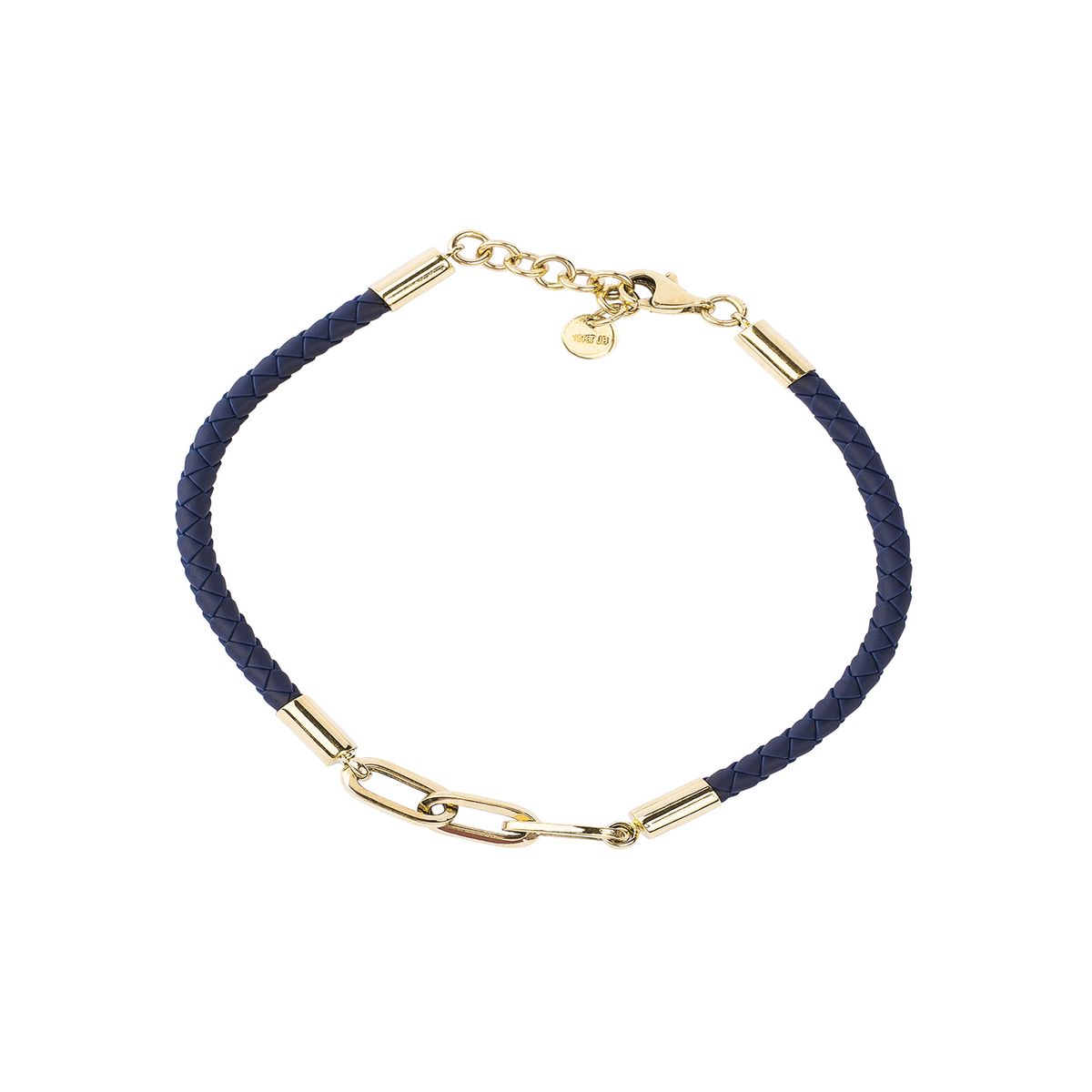 JB JOYAS BARON - Pulsera de Oro Amarillo 18kt Cuero Eslabón