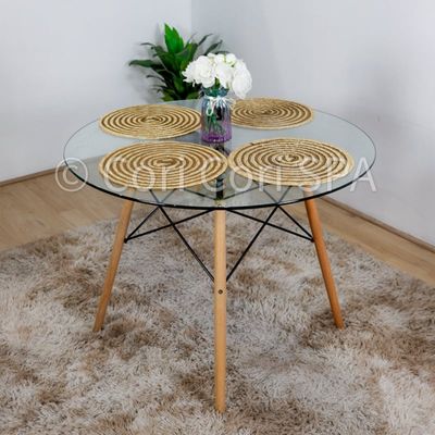 Imagen 2 del producto Juego de Comedor Mesa Vidrio 100cm + 4 Sillas Eames Menta