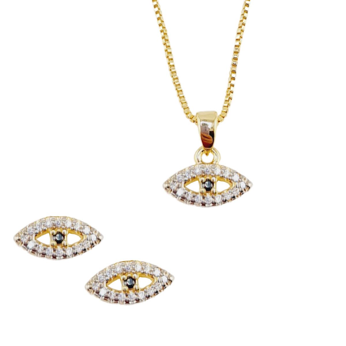 JOYAS MONTERO - Conjunto Turquia Gold Con Micro Circones