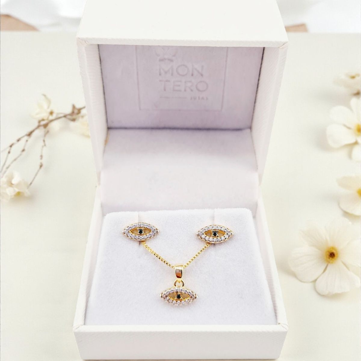 JOYAS MONTERO - Conjunto Turquia Gold Con Micro Circones