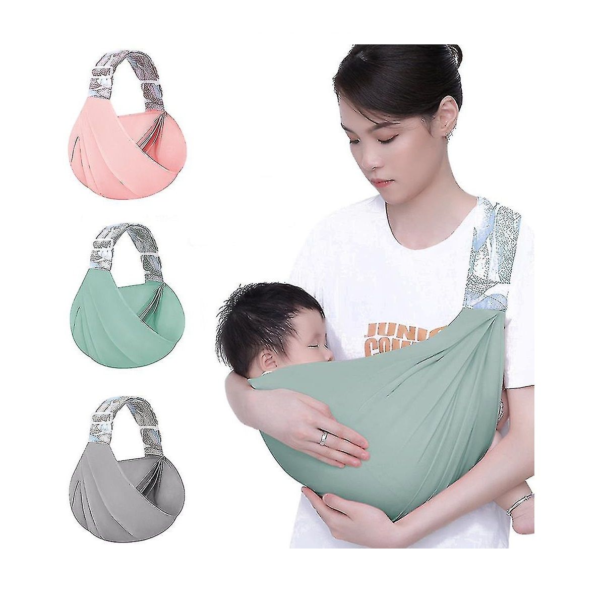 GENERICO - Portabebé Canguro Ergonómico Fular Ajustable 20 Kg Gris