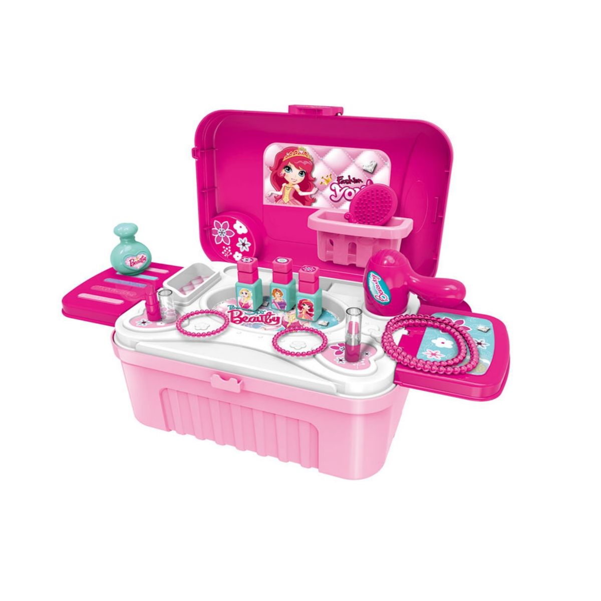 MUNDO ONLINE - Juguete Maleta Peinador/ Tocador Maquillaje 3 En 1 con Luces