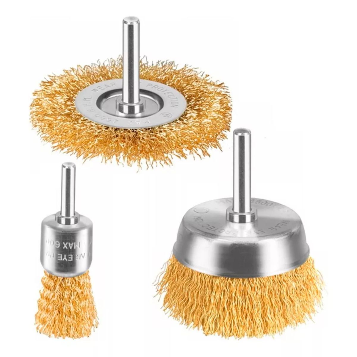 TOTAL TOOLS - Set Juego De Escobillas Redondas 3 Piezas Total Tac310031