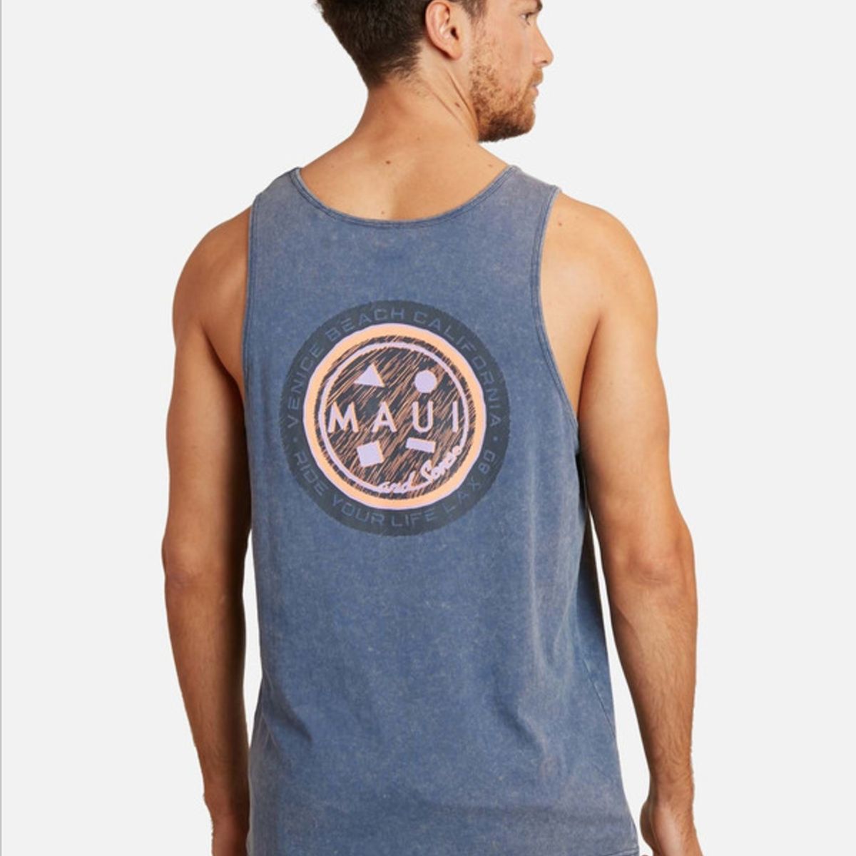 MAUI AND SONS - Polera Sm Venice Beach Tanks Denim Hombre Maui and sons