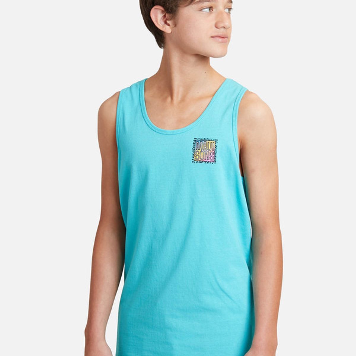 MAUI AND SONS - Polera Vintage Surf Gradients Tanks Turquesa Niño Maui and sons