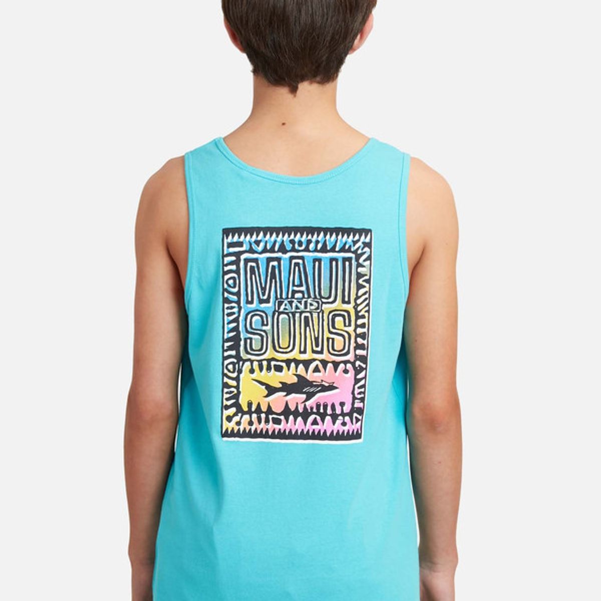 MAUI AND SONS - Polera Vintage Surf Gradients Tanks Turquesa Niño Maui and sons