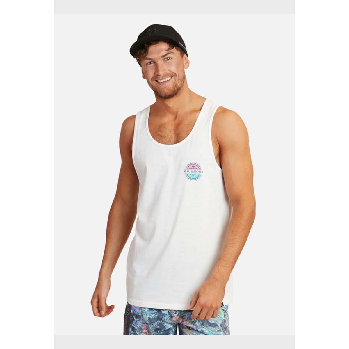 MAUI AND SONS - Polera Sm Premium Surf Quality Tanks Blanco Hombre Maui and sons