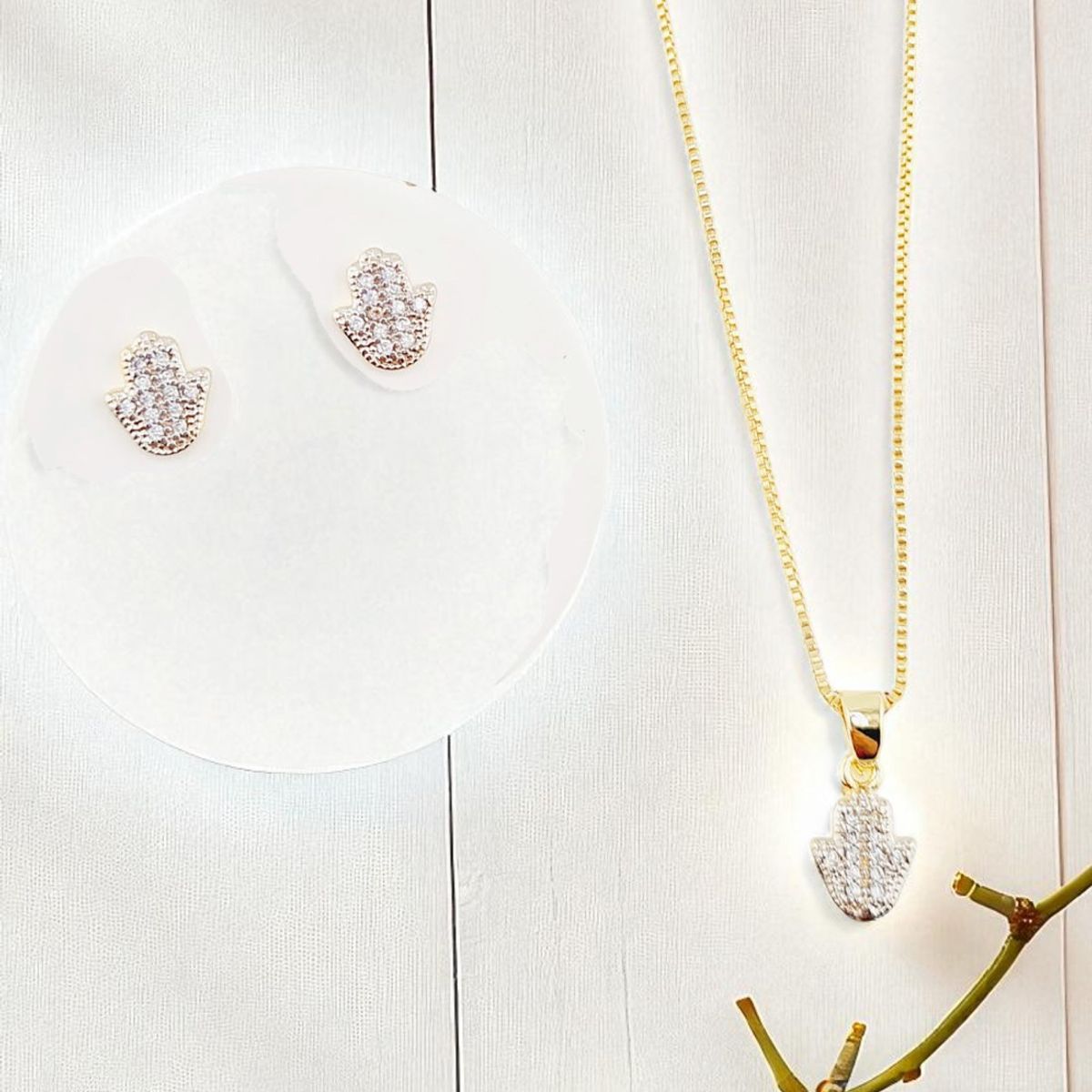 JOYAS MONTERO - Conjunto Fatima Gold 24K MicroCircones