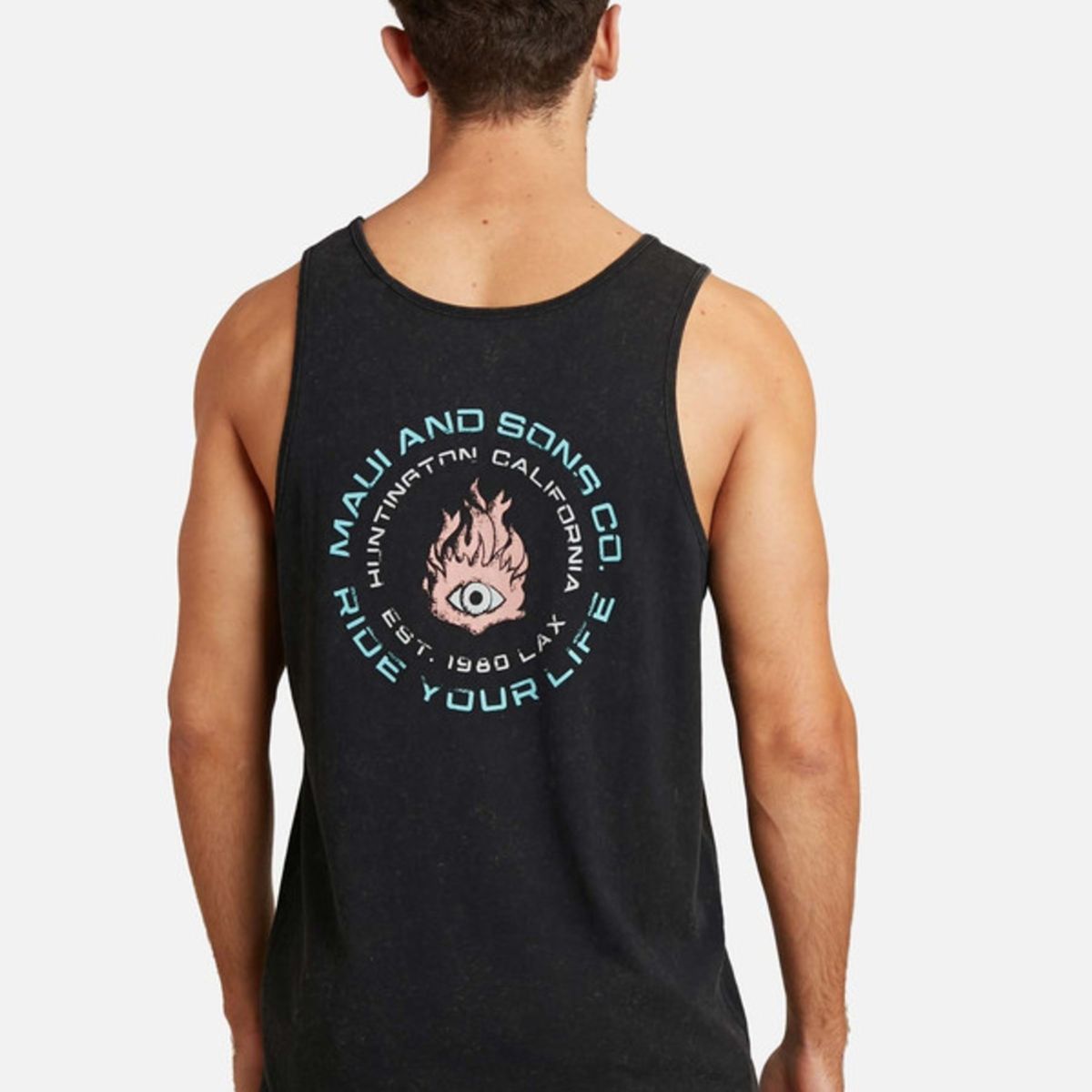 MAUI AND SONS - Polera Sm Maui & Sons Surf Process Tanks Negro Hombre Maui and sons