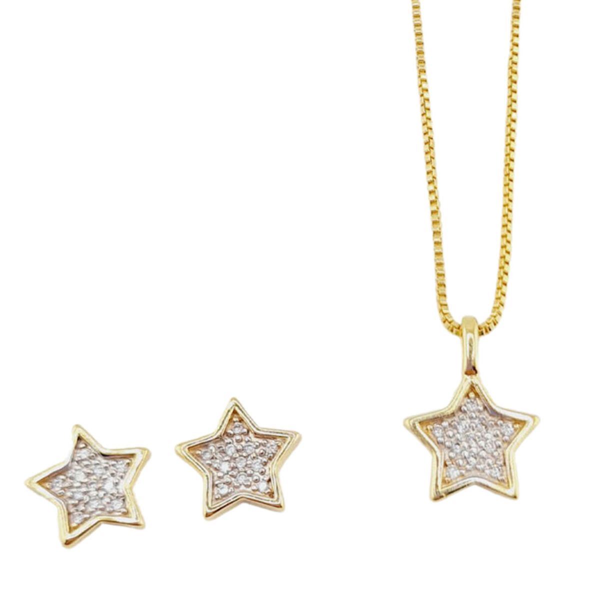 JOYAS MONTERO - Conjunto Estelar Gold Con Micro Circones