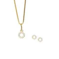 JOYAS MONTERO - Conjunto Corona Gold Con Micro Circones