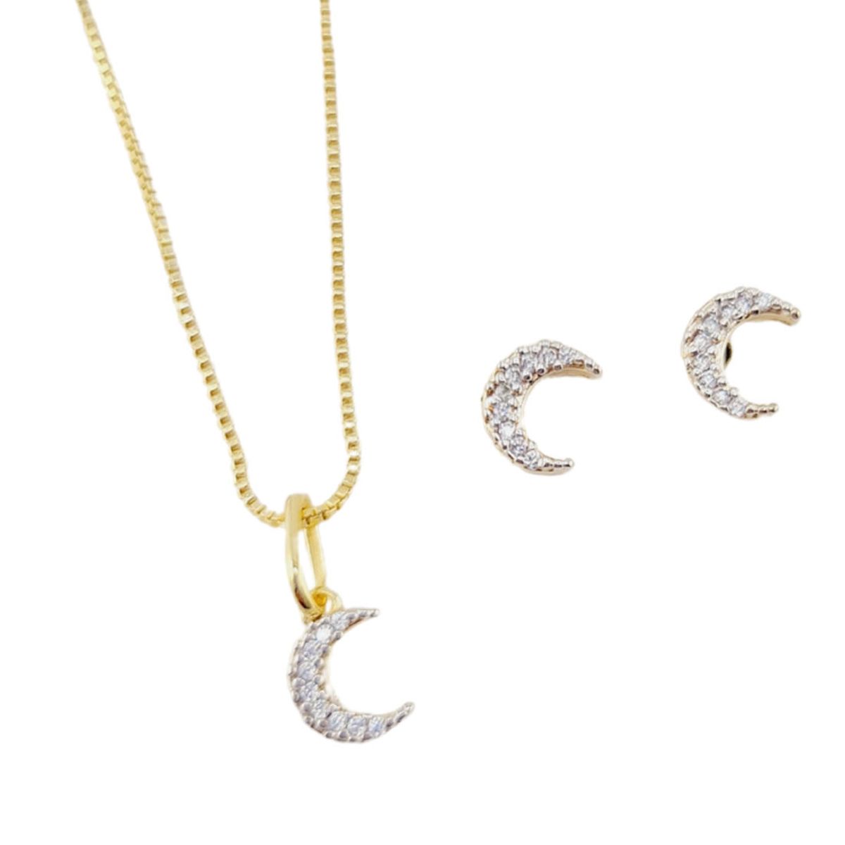 JOYAS MONTERO - Conjunto Luna Gold Con Micro Circones