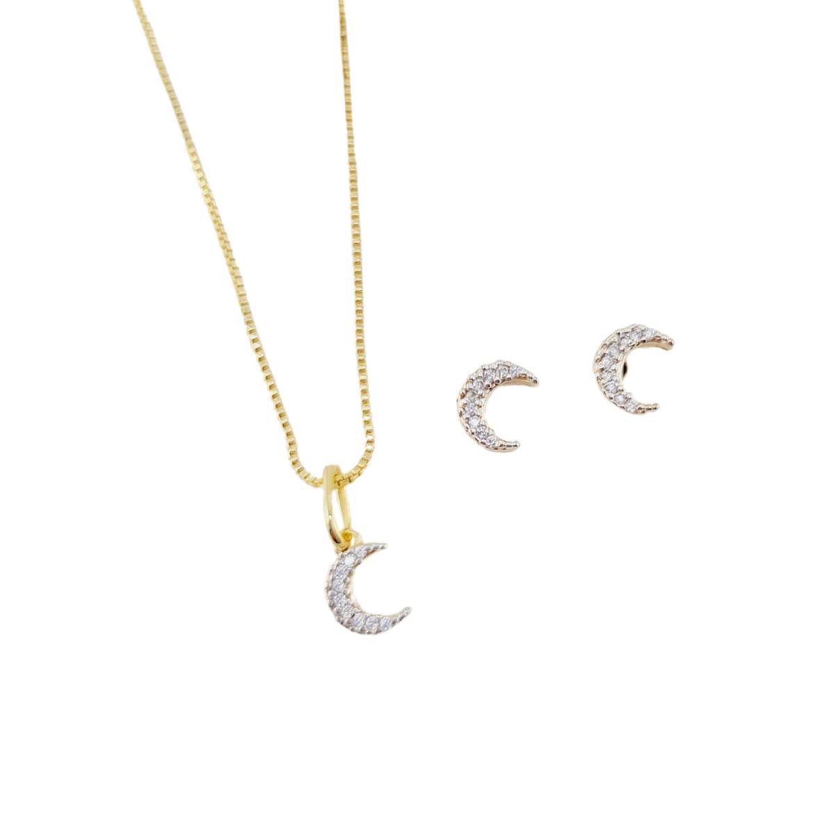 JOYAS MONTERO - Conjunto Luna Gold Con Micro Circones