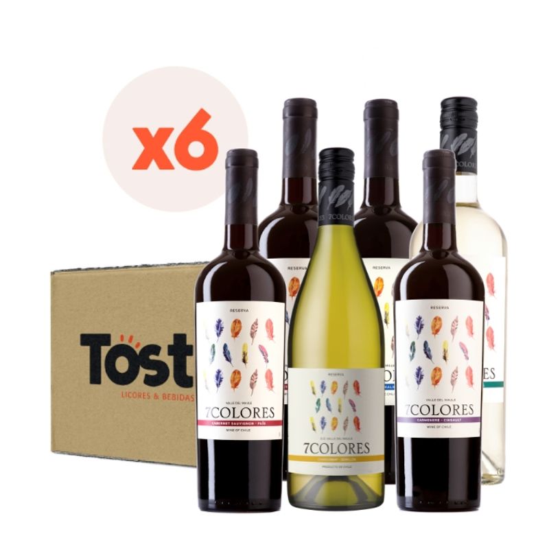 7 COLORES - 6x Mix Vinos 7 Colores Reserva Cepas