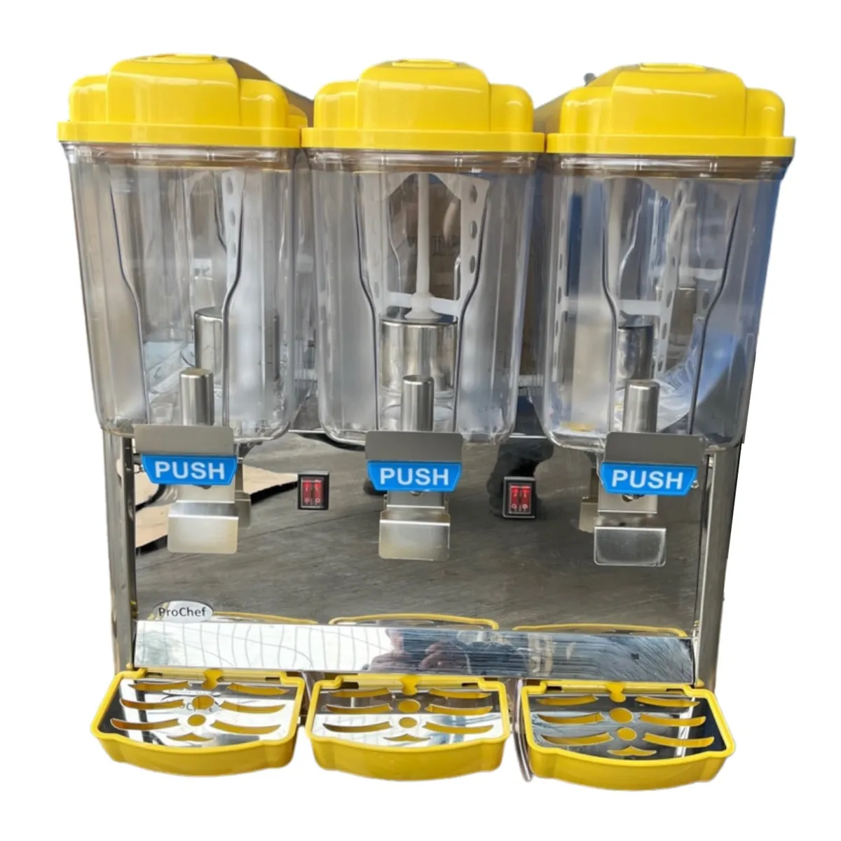 PROCHEF - Dispensador de Jugo 3x15 Litros. Acero Inoxidable