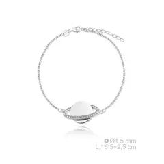 MASSE GIOIELLI - Pulsera Saturno Plata Italiana bañada en Rodio
