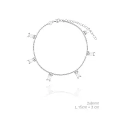 MASSE GIOIELLI - Pulsera Brillantes Plata Italiana bañada en Rodio