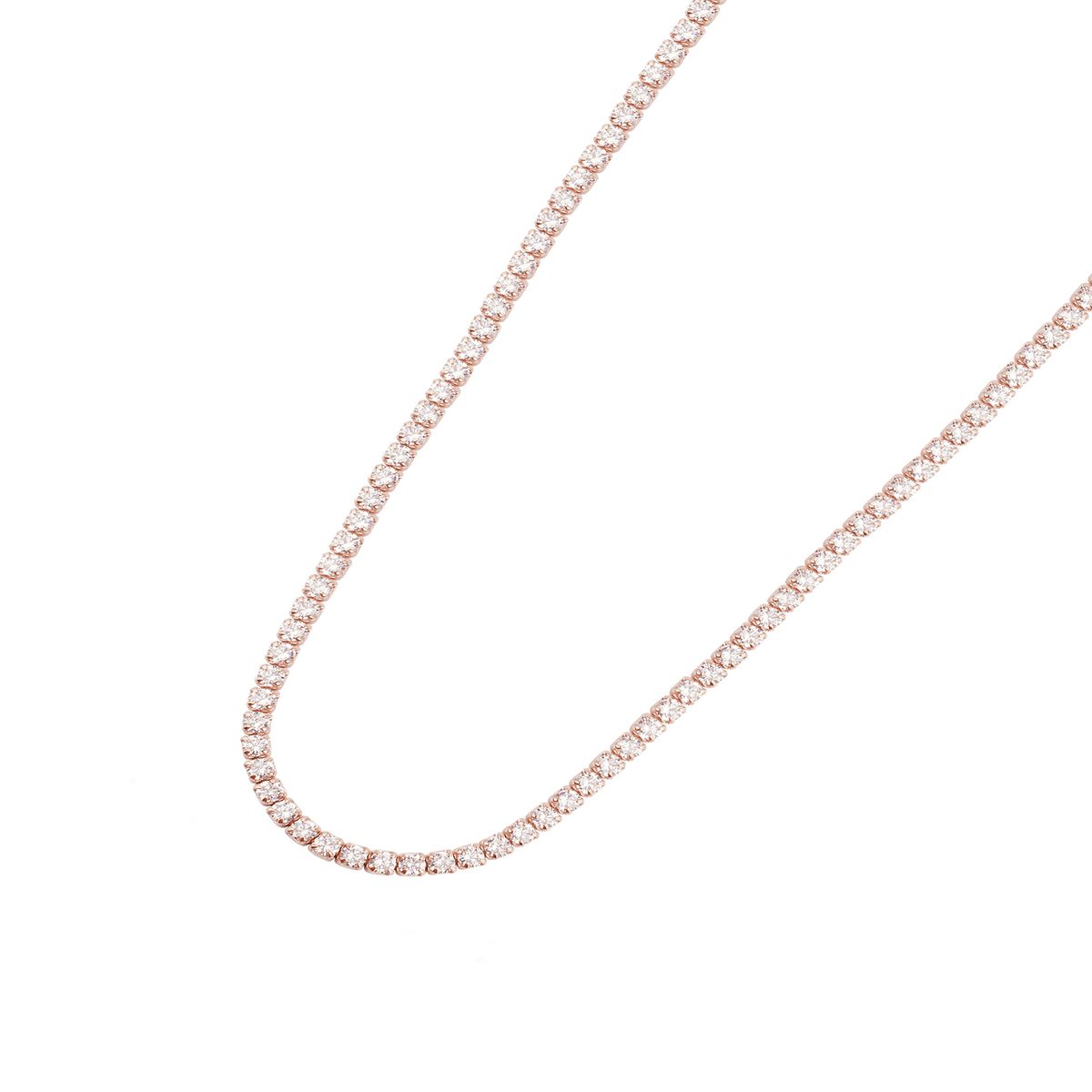 JB JOYAS BARON - Collar de Plata Esterlina 925 Lienzo Rose Revestido en Oro 18kt