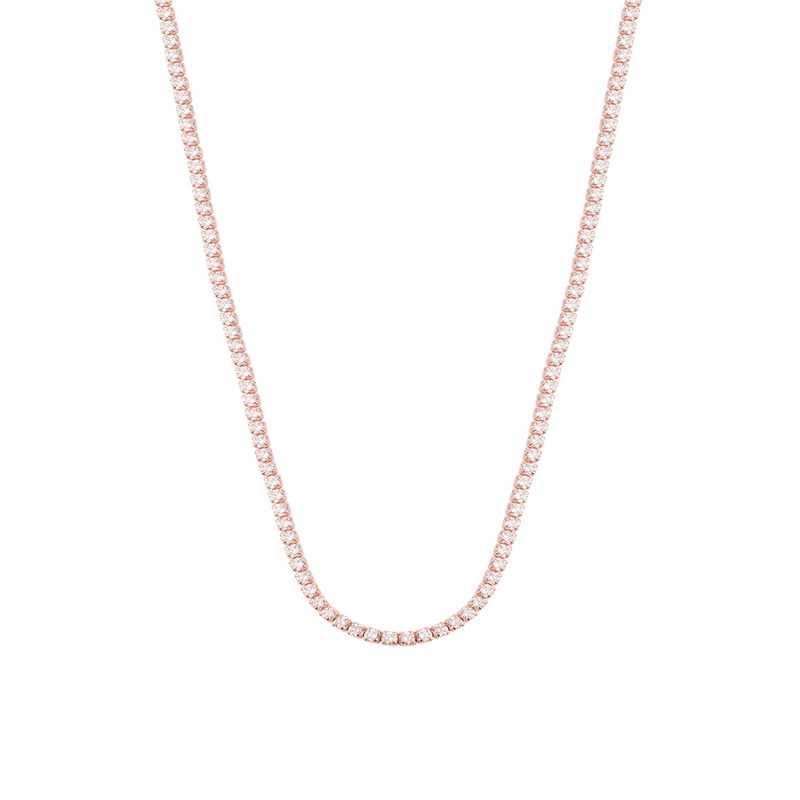 JB JOYAS BARON - Collar de Plata Esterlina 925 Lienzo Rose Revestido en Oro 18kt