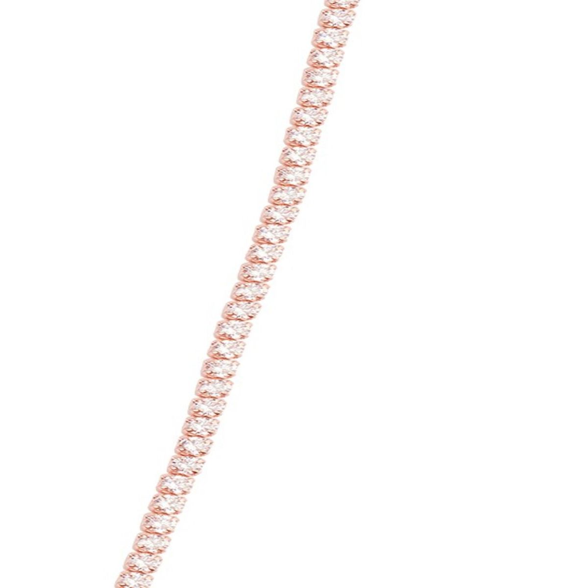 JB JOYAS BARON - Collar de Plata Esterlina 925 Lienzo Rose Revestido en Oro 18kt