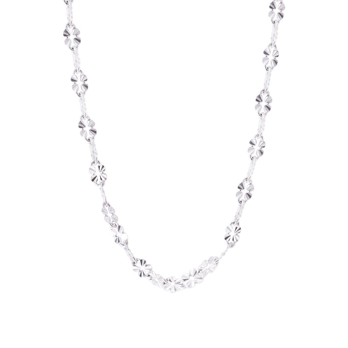 JB JOYAS BARON - Collar de Plata Esterlina 925 Flor Cuatro Petalos