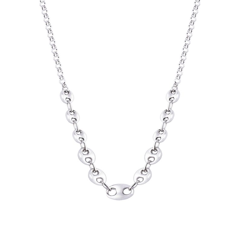 JB JOYAS BARON - Collar de Plata Esterlina 925 Eslabones Grandes y Pequeños
