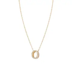 JB JOYAS BARON - Collar de Plata Esterlina 925 Letra O Revestido en Oro 18kt