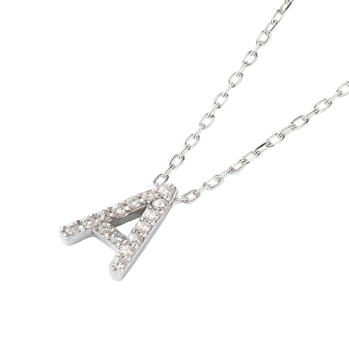 JB JOYAS BARON - Collar de Plata Esterlina 925 Letra A Circon