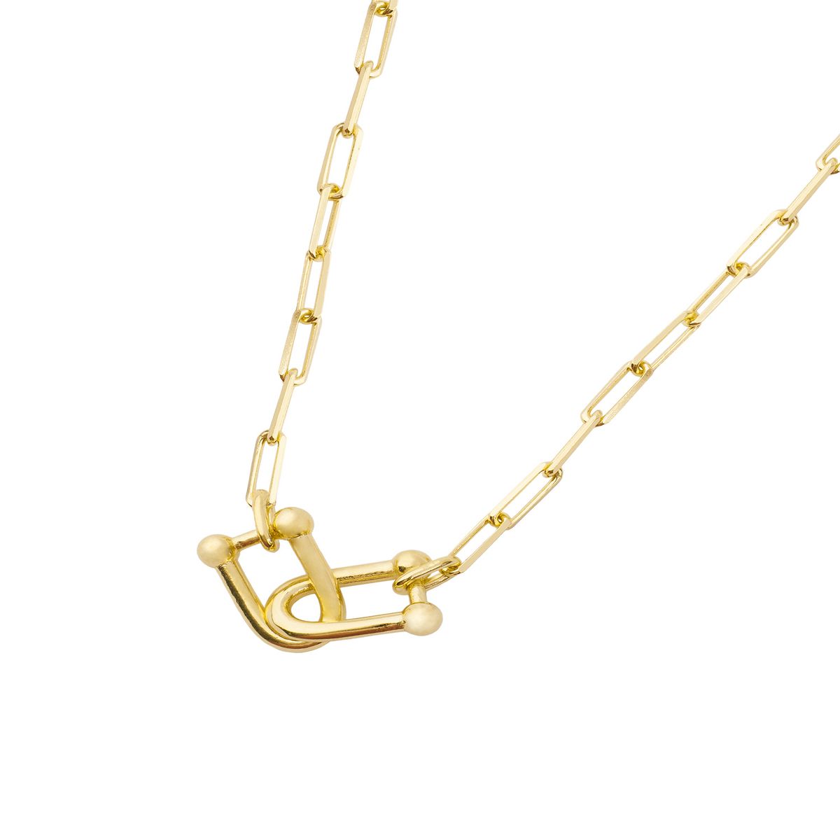 JB JOYAS BARON - Collar de Plata Esterlina 925 Enlazados Revestido en Oro 18kt