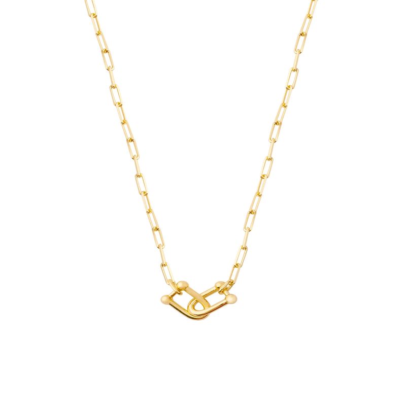 JB JOYAS BARON - Collar de Plata Esterlina 925 Enlazados Revestido en Oro 18kt