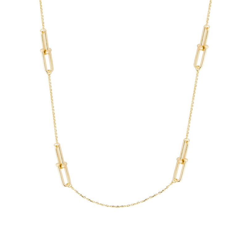 JB JOYAS BARON - Collar de Plata Esterlina 925 Cuatro Enlazados Revestido en Oro 18kt