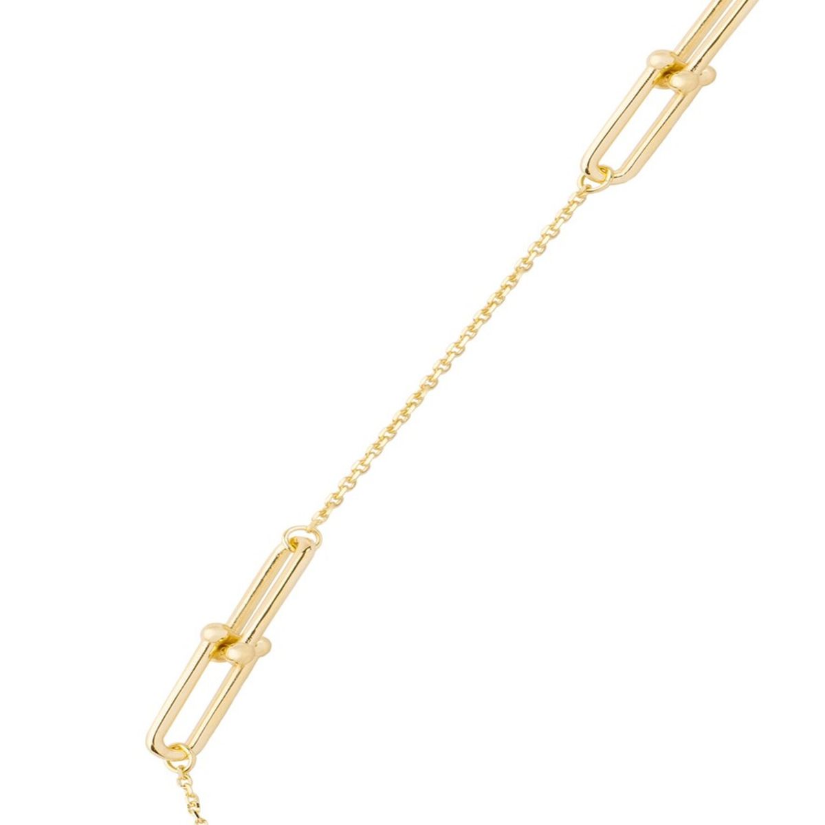 JB JOYAS BARON - Collar de Plata Esterlina 925 Cuatro Enlazados Revestido en Oro 18kt