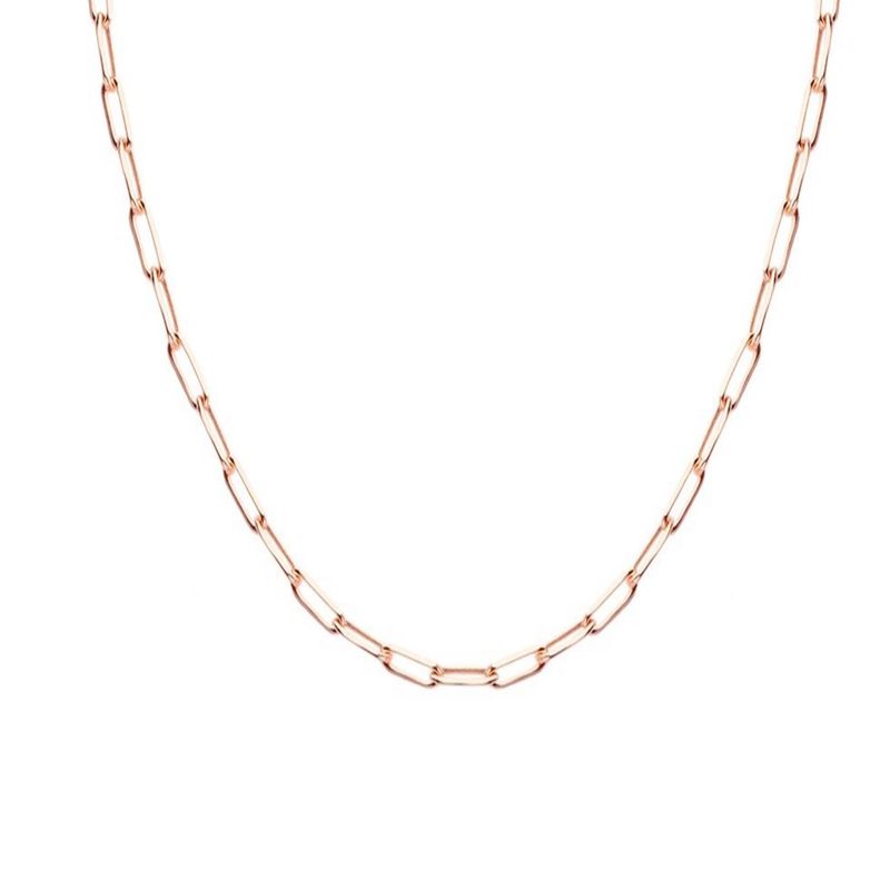 JB JOYAS BARON - Collar de Plata Esterlina 925 Mini Eslabones Rose